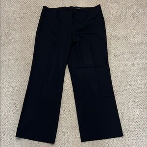BOSS by Hugo Boss Tulia 4 Black Stretch Wool Straight Leg Trousers Cropped 12